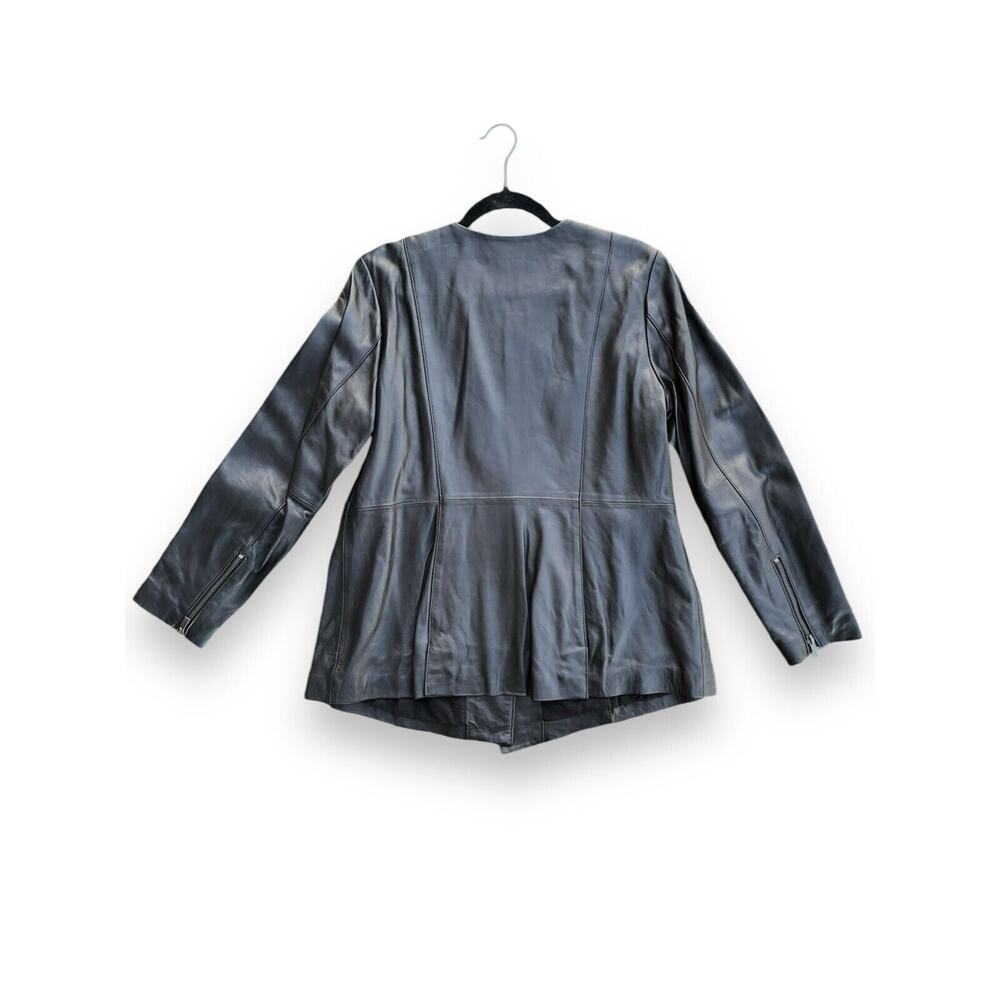 Neiman Marcus Exclusive Black Soft Leather Moto Zip Jacket Size XL NWT $495 - Picture 2 of 7